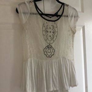 American Eagle Lace and Beaded Blouse
